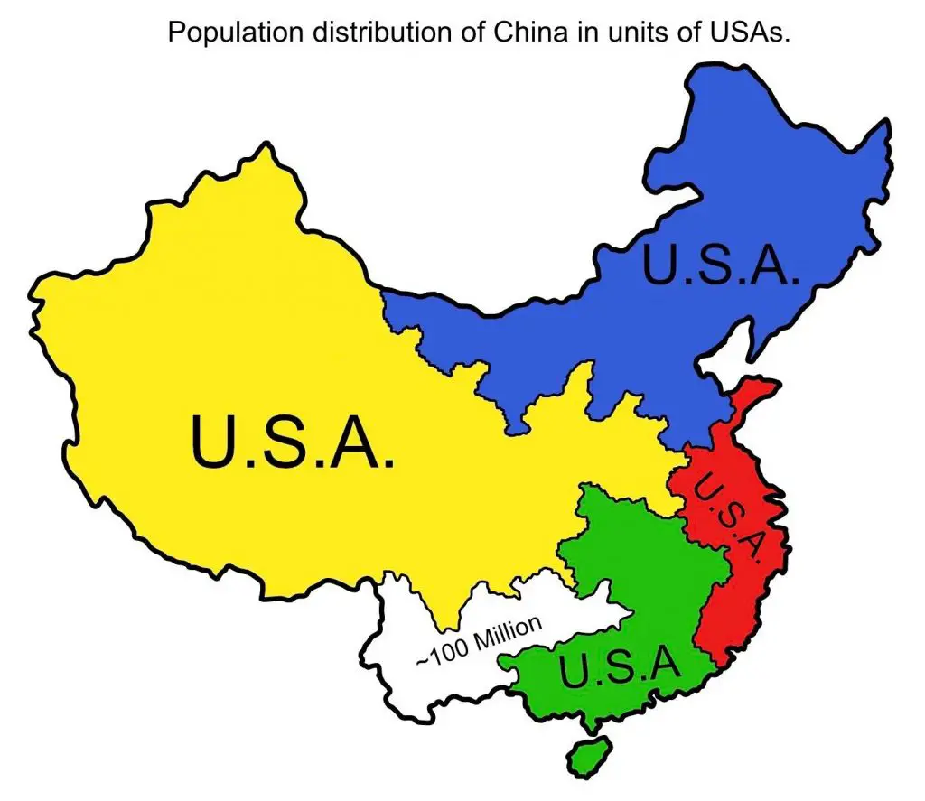 How Population Of Different Countries Fit Into China Vivid Maps