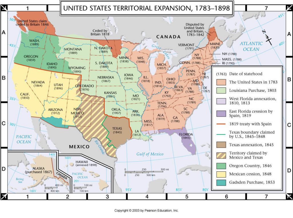 United States of America Territorial Expansion (1783 - 1898)