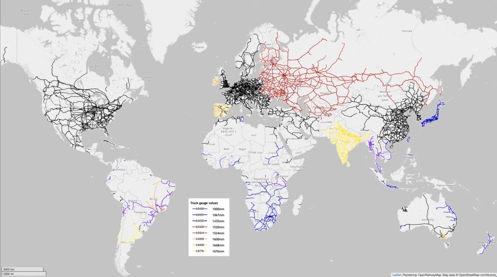 Railway Gauges World Map