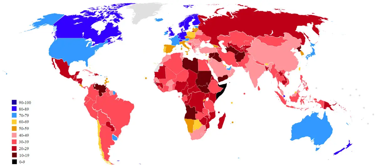 Least corrupt countries in the world - Vivid Maps