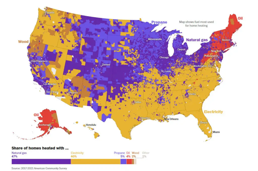 Home heating in America mapped