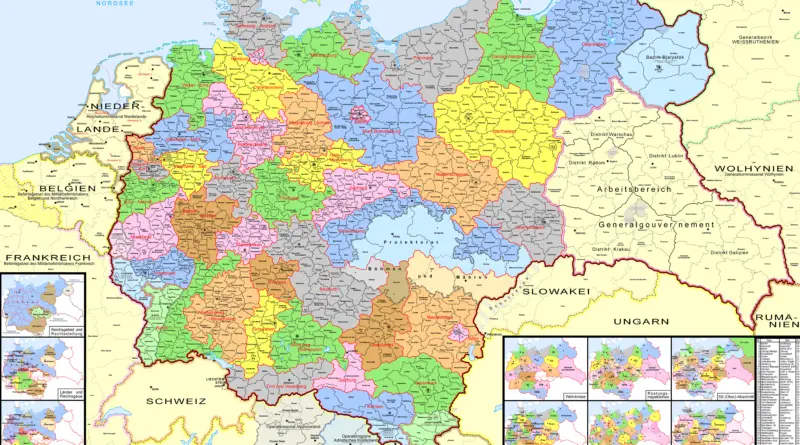 Map of administrative division of Nazi Germany