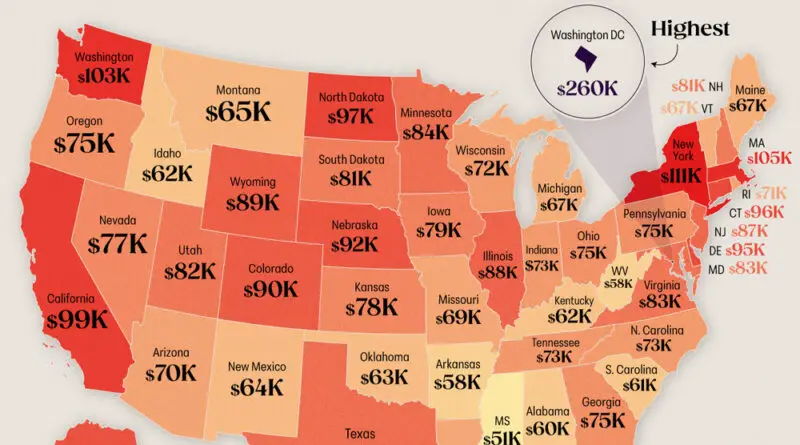 GDP per capita by U.S. state mapped