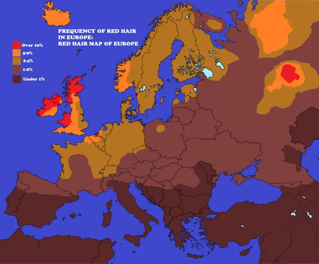 Red hair in Europe