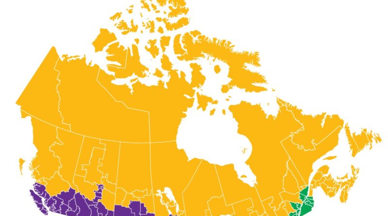 Mapped: Canada divided into four equally populated regions