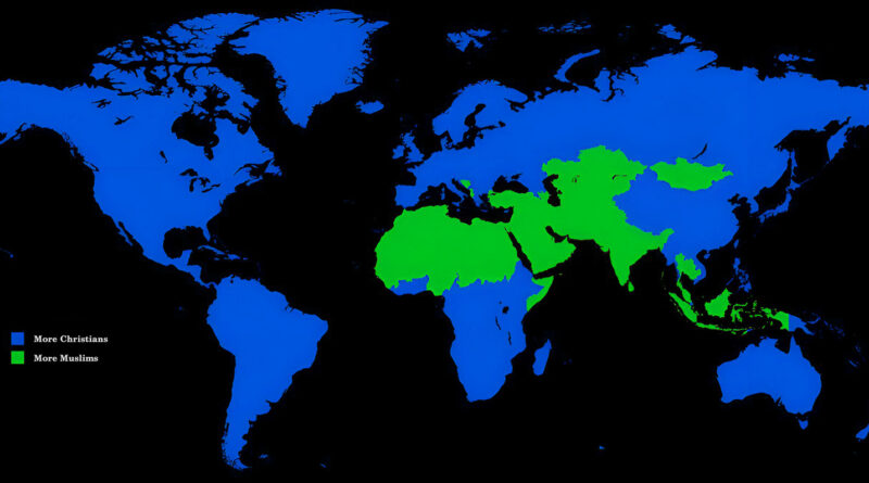 World Map: Where Christianity and Islam Dominate