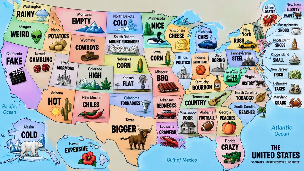 U.S. stereotype map