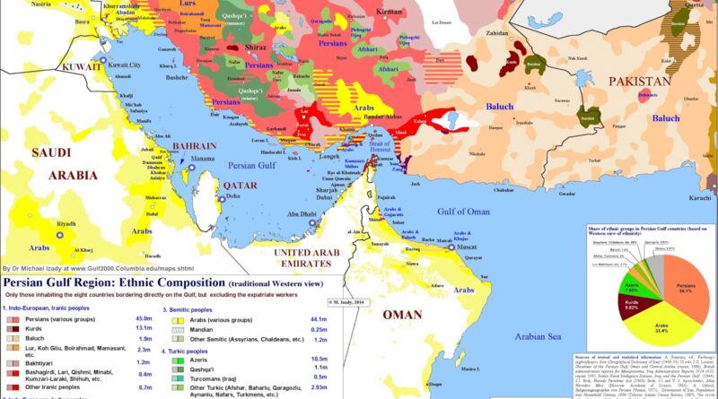 Persian gulf ethnicity map