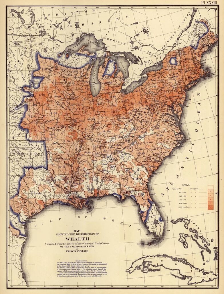 The distribution of wealth in 1870