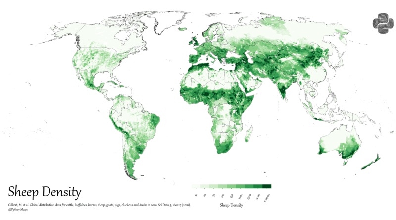 Sheep density mapped