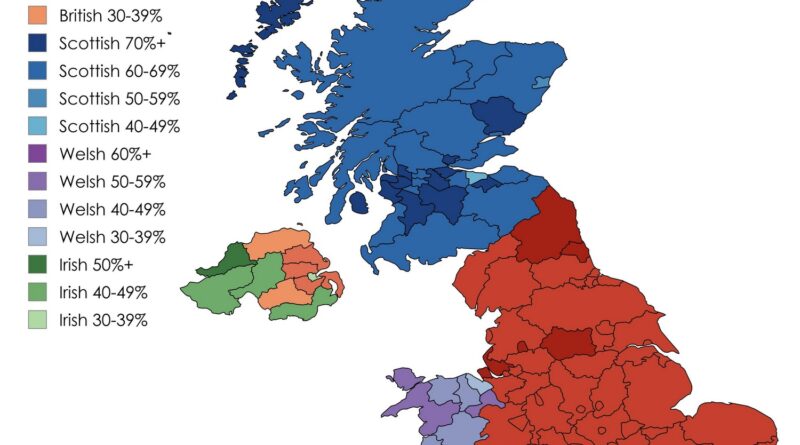 Largest national identity in the UK local authorities