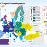 European Union enlargements mapped