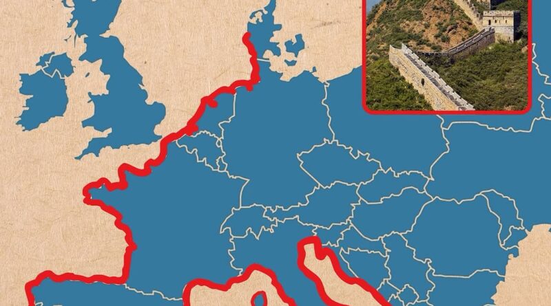 Great Wall of China vs European shore