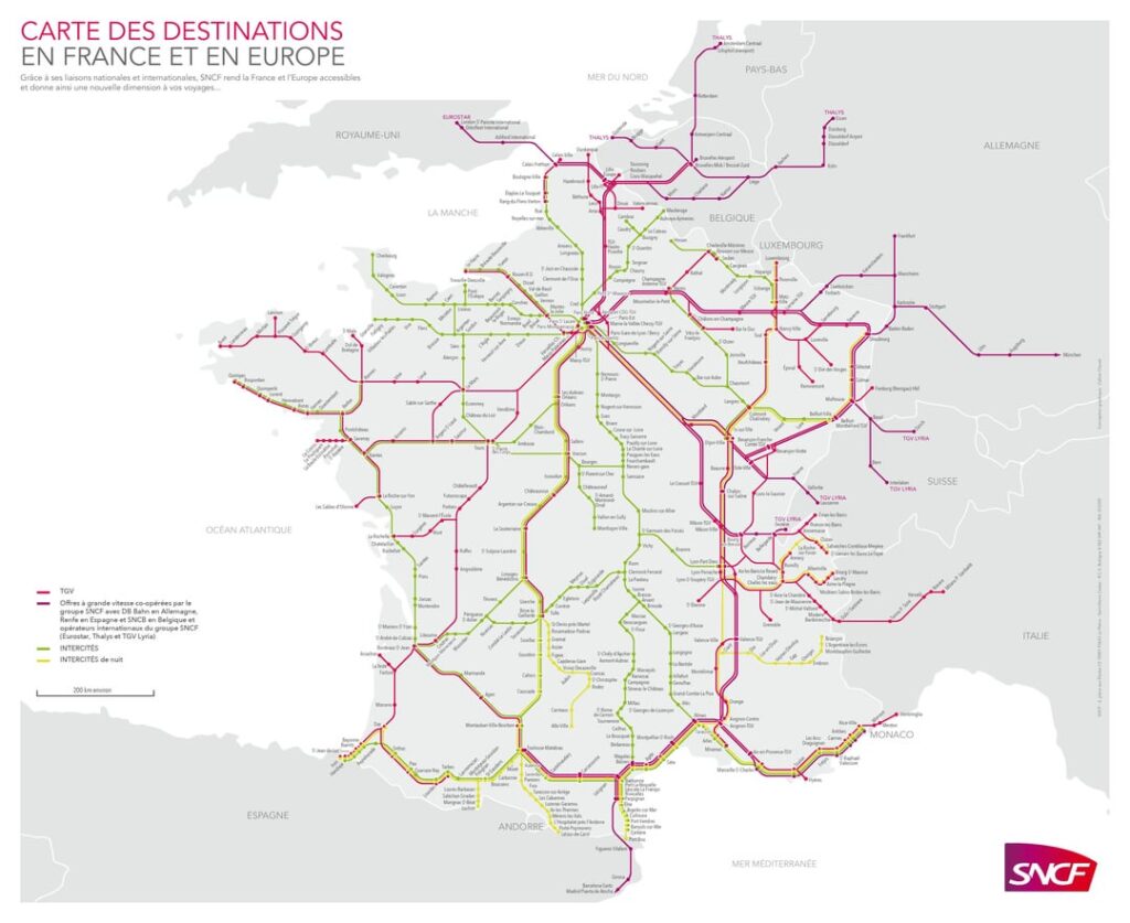 SNCF trains in France & Europe mapped