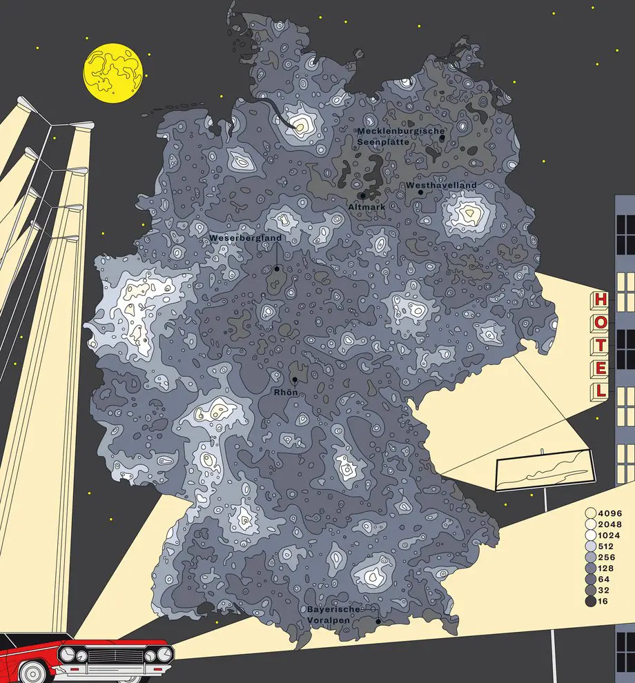 Light pollution map of Germany