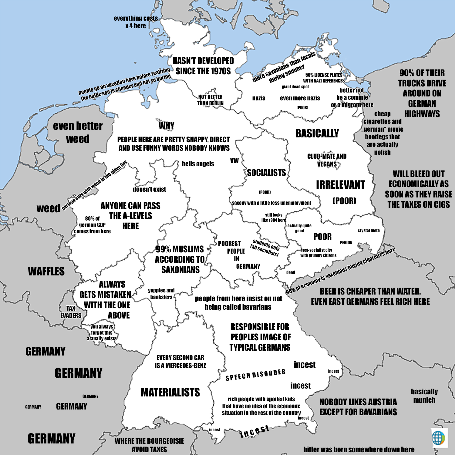Germany stereotype mapped