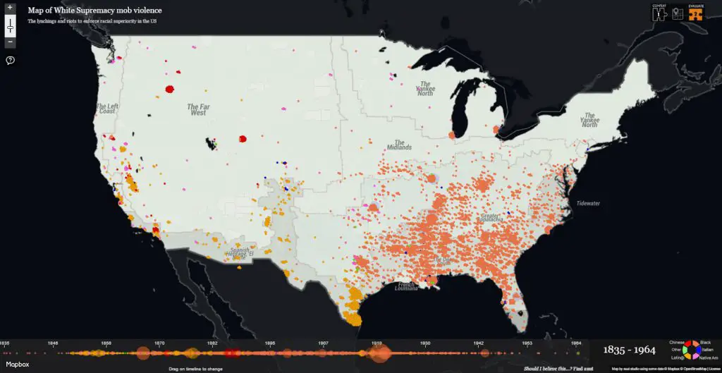 Map of White Supremacy mob violence