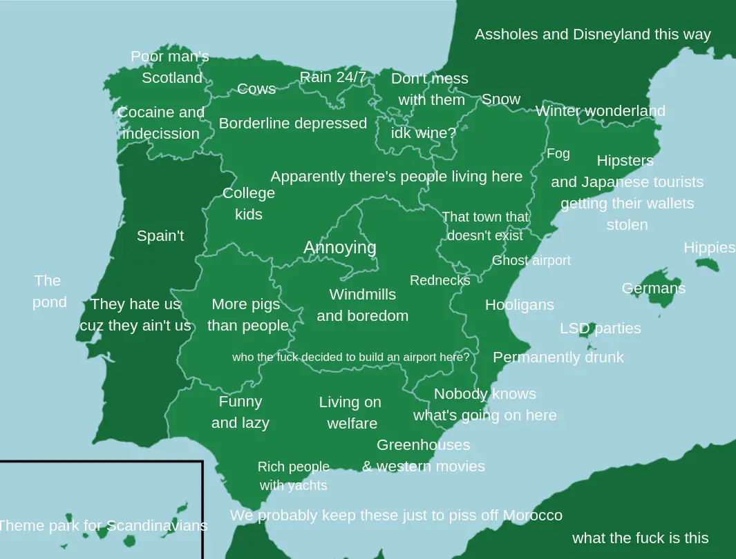 Stereotype map of Spain