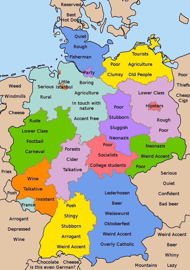 Germany stereotype map