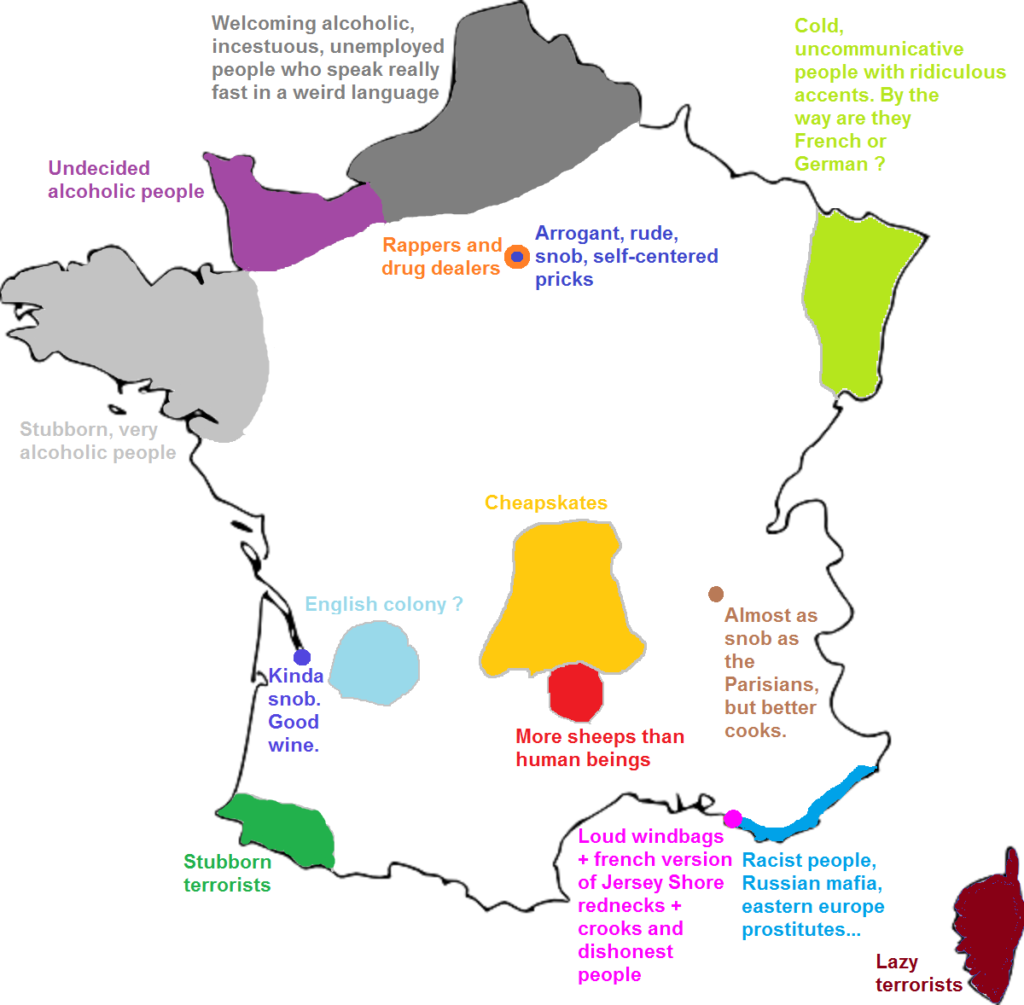 Regional stereotypes in France mapped