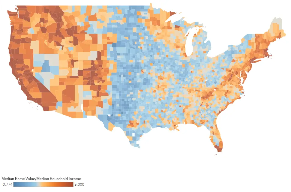  How Home Value Compares to Income in the United States