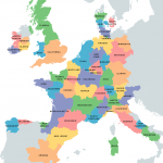 States overlaid on areas of Europe with equal population
