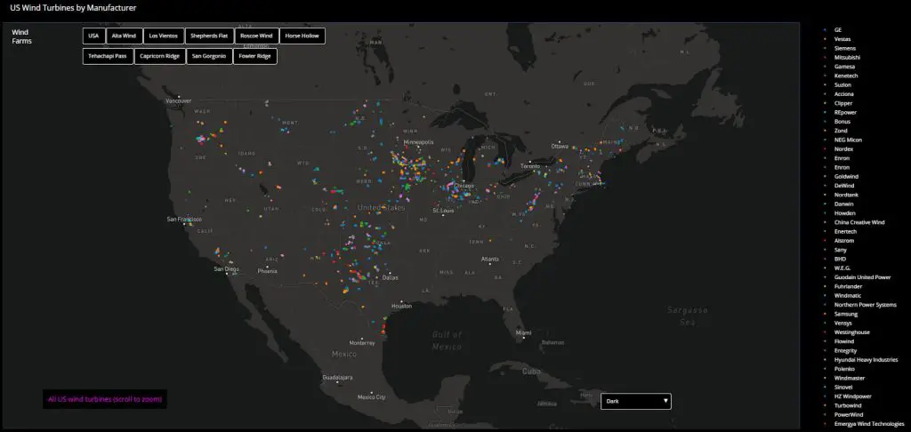 U.S. Wind Turbines by Manufacturer - Vivid Maps