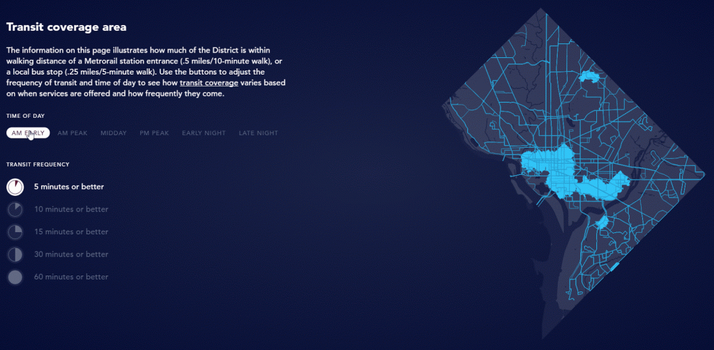 Transit coverage area