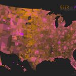 Beer vs Wine per capita spending by U.S. county