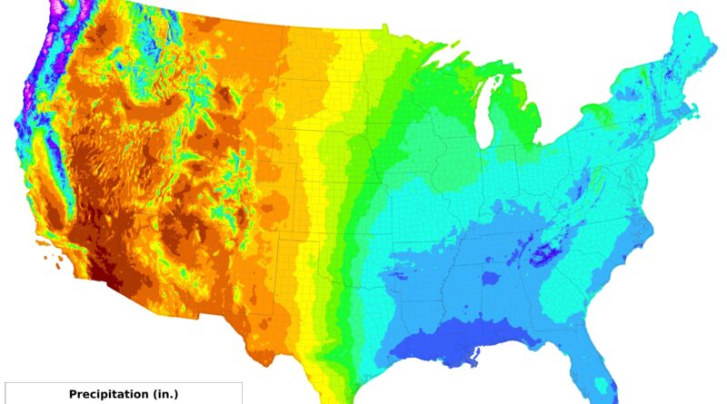 Mapped: Precipitation in the continental United States
