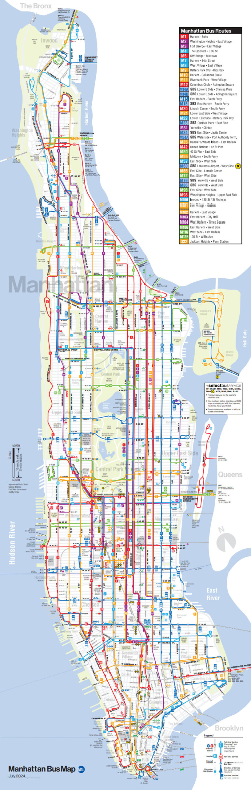 New York City bus map