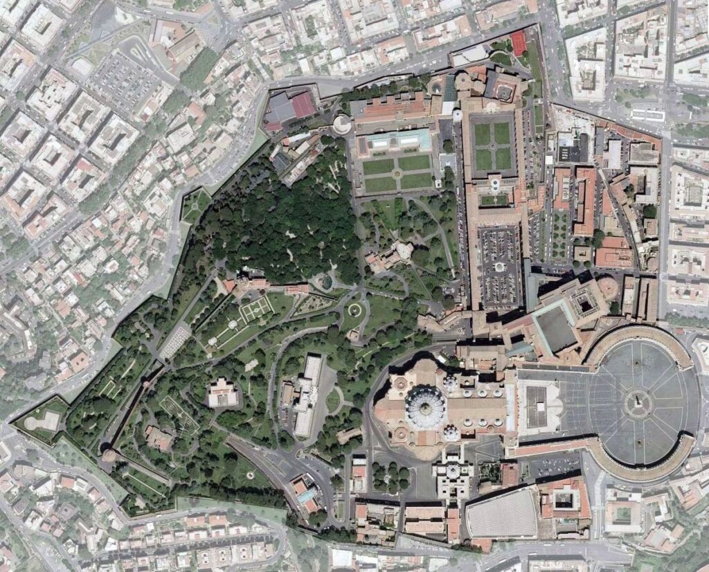 Satellite map of Vatican