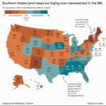 NFL players per million state residents mapped