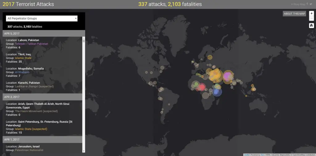 Terrorist Attacks (2017) - Vivid Maps