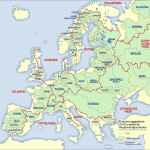 European major Rivers & their drainage basins