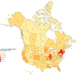 Lawyers per capita by state/province in the United States and Canada Lawyers per capita by state/province in the United States and Canada