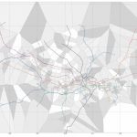 London Tube Map with Voronoi, showing closest station for every location in the city