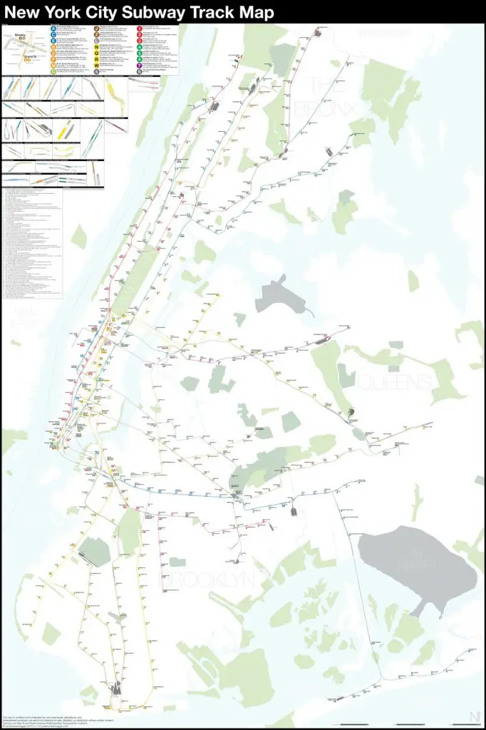 New York City subway track map