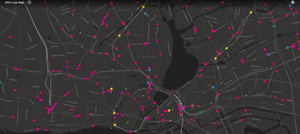 Hamburg's public transport live map