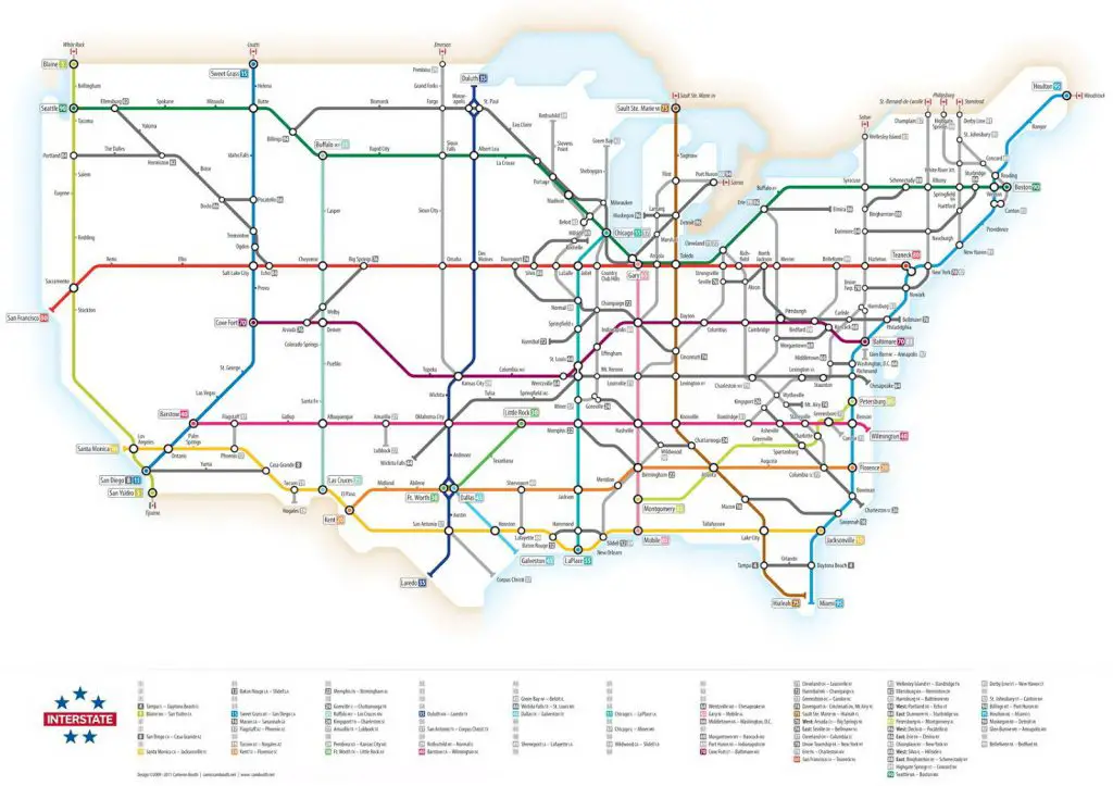 U.S. Interstate Highway System As A Subway Map - Vivid Maps