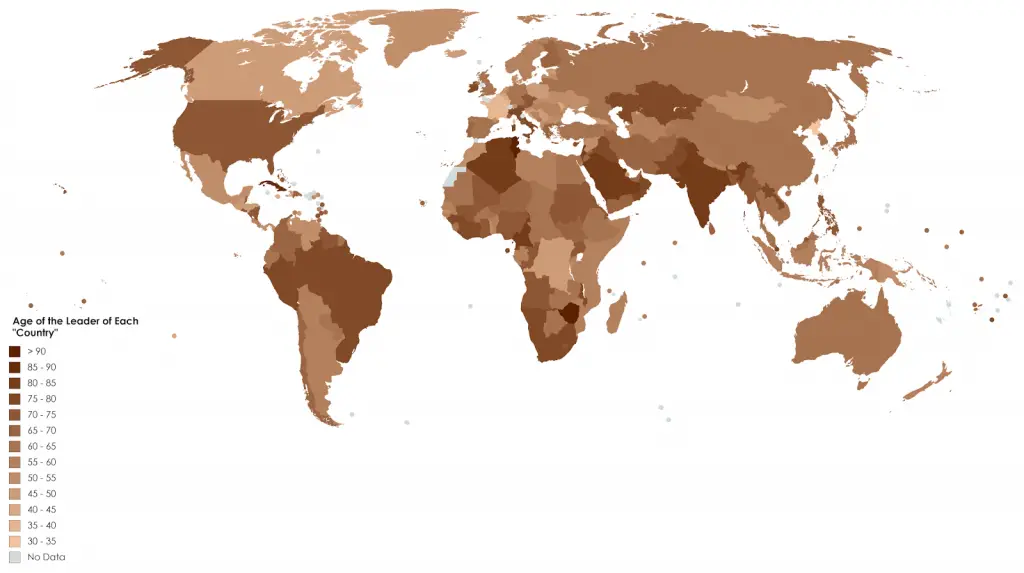 Age of the Leader of Each Country