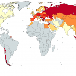 Percentage of people 15 years or older who smoke according to the WHO