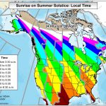 Sunrise on summer solstice map