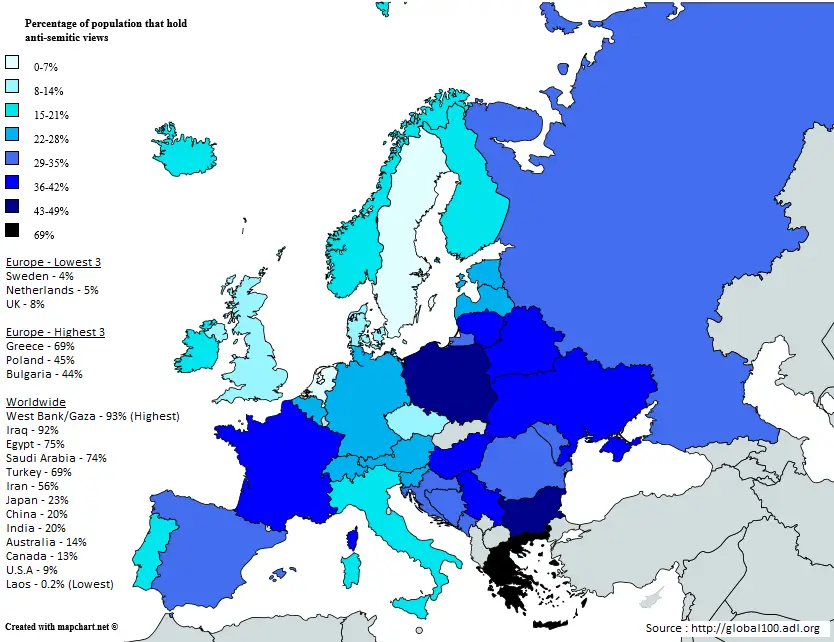 Antisemitism In Europe Vivid Maps   Antisemitism 