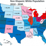 White Non-Hispanic population in America (2010 - 2030)
