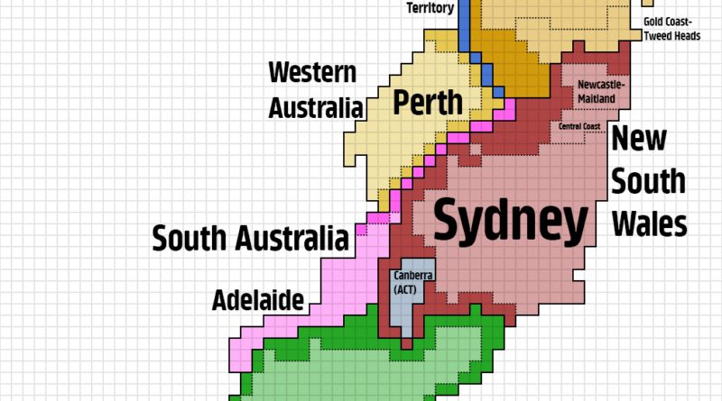 Cartogram: Australian population