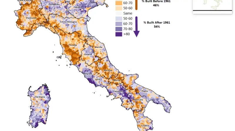 Historic Italy housing building mapped