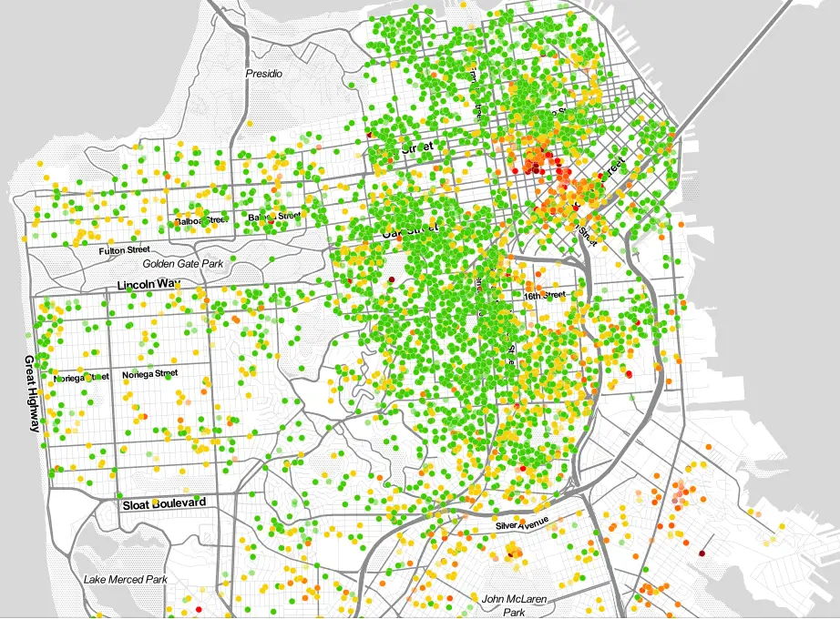 San Francisco neighborhoods, rated by Airbnb guests.