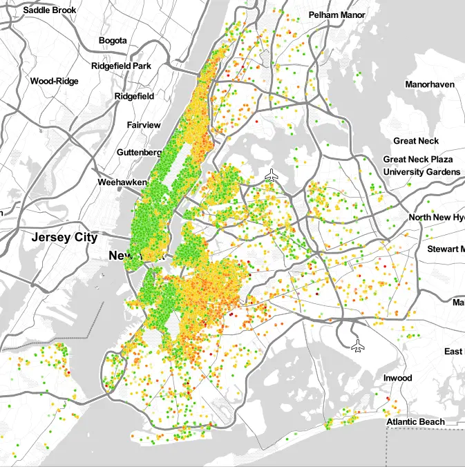 NYC neighborhoods, rated by Airbnb guests.