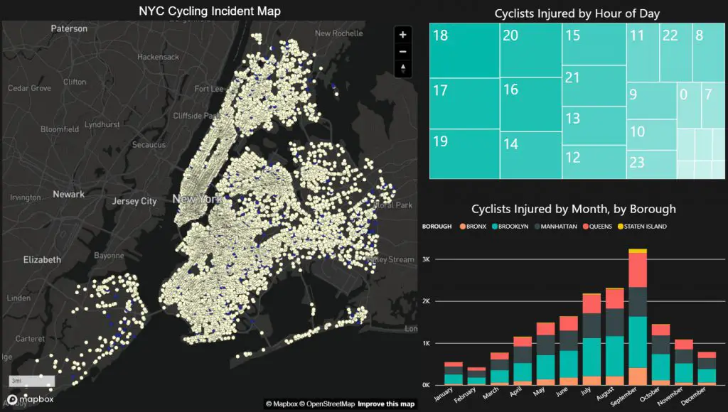 New York City cycling incident map